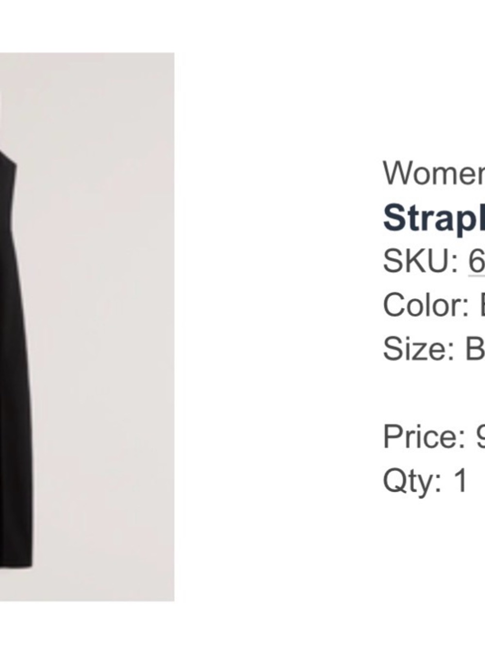 NWT | Abercrombie & Fitch Strapless Black Midi Dress | XSP